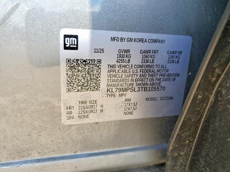 Продажа на аукционе авто 2026 Chevrolet Trailblazer, vin: KL79MPSL3TB105570, номер лота: 57423246