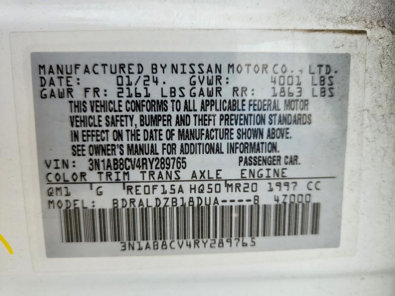 Aukcja sprzedaży 2024 Nissan Sentra, vin: 3N1AB8CV4RY289765, numer aukcji: 55922326
