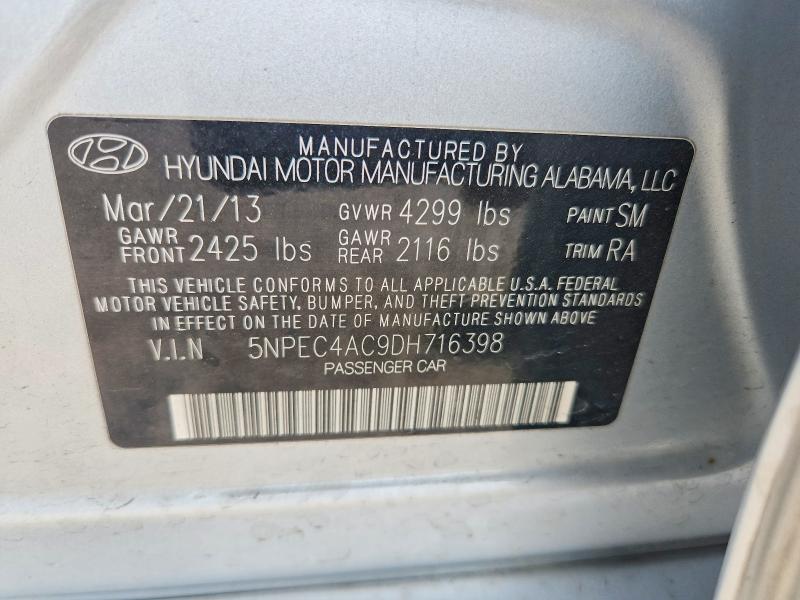 Продаж на аукціоні авто 2013 Hyundai Sonata, vin: 5NPEC4AC9DH716398, номер лоту: 55676026