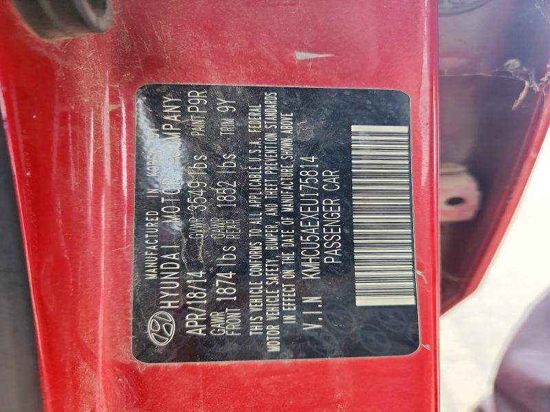 58771266 :رقم المزاد ، KMHCU5AEXEU175814 vin ، 2014 Hyundai Accent مزاد بيع
