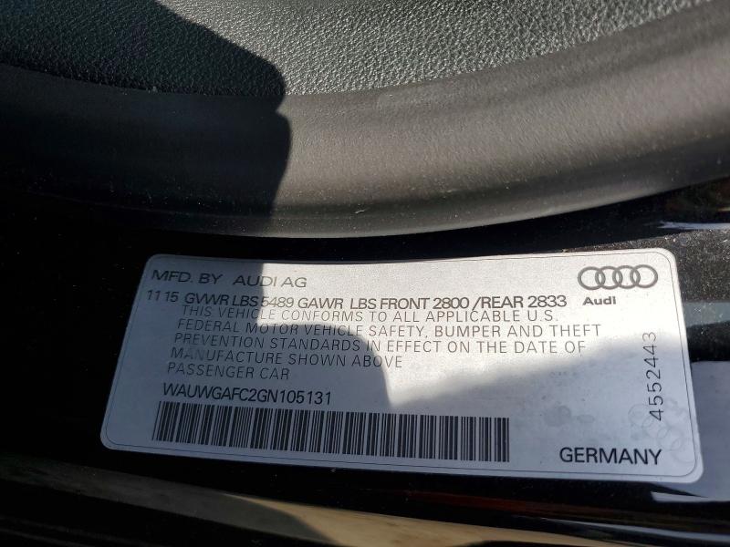 2016 Audi A7 მანქანა იყიდება აუქციონზე, vin: WAUWGAFC2GN105131, აუქციონის ნომერი: 56675886