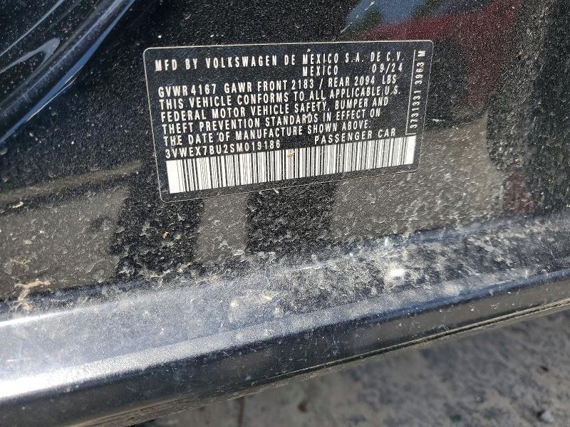 2025 Volkswagen Jetta მანქანა იყიდება აუქციონზე, vin: 3VWEX7BU2SM019186, აუქციონის ნომერი: 58993186