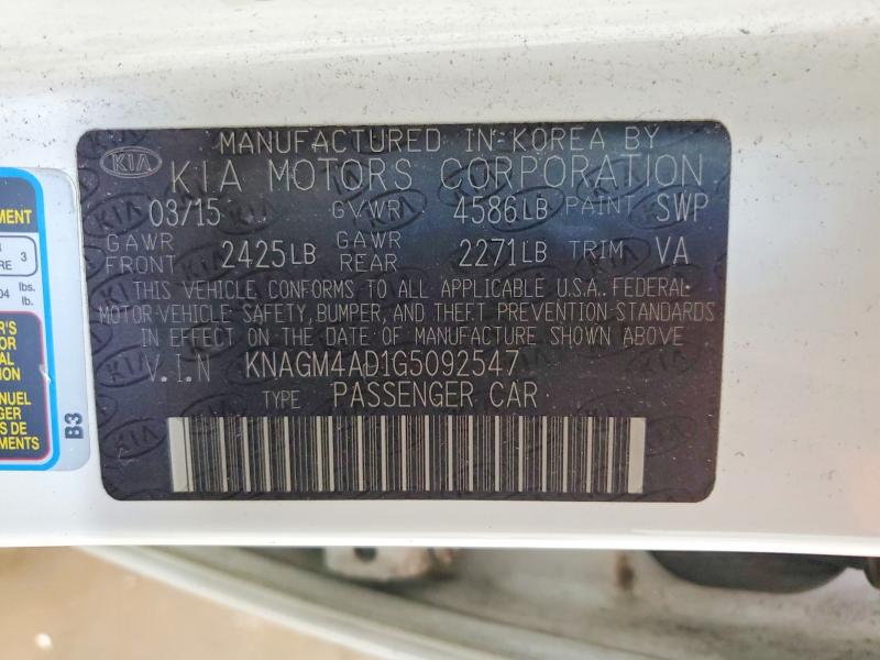 Продажа на аукционе авто 2016 Kia Optima, vin: KNAGM4AD1G5092547, номер лота: 58425386