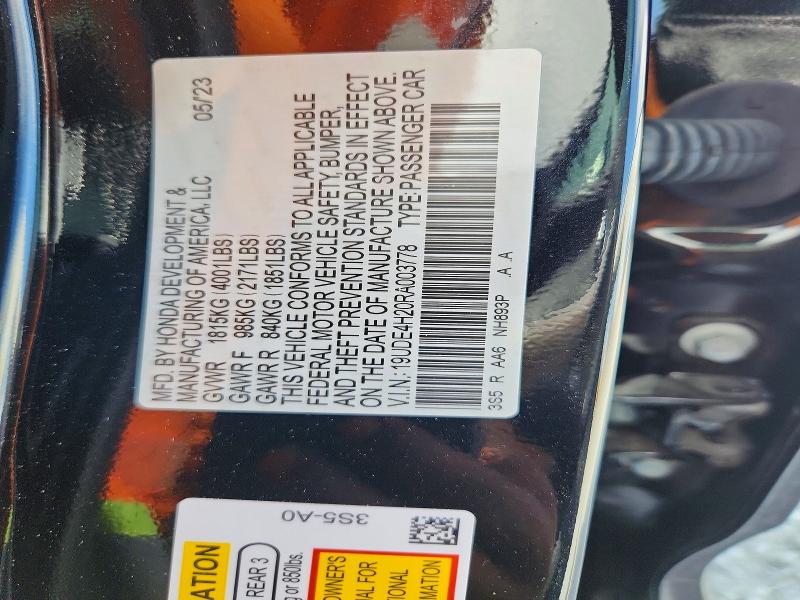 57602056 :رقم المزاد ، 19UDE4H20RA003778 vin ، 2024 Acura Integra مزاد بيع
