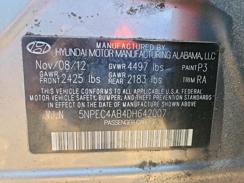 Aukcja sprzedaży 2013 Hyundai Sonata, vin: 5NPEC4AB4DH642007, numer aukcji: 55929006