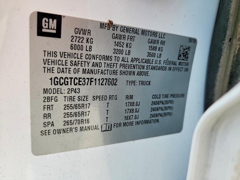 Продажа на аукционе авто 2015 Chevrolet Colorado, vin: 1GCGTCE37F1127602, номер лота: 48520776