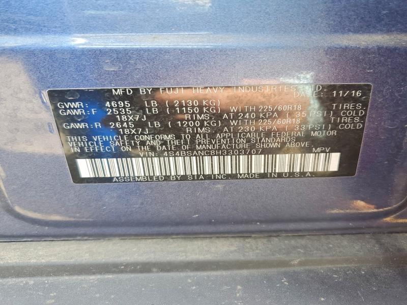 Продажа на аукционе авто 2017 Subaru Outback, vin: 4S4BSANC8H3303707, номер лота: 56480086