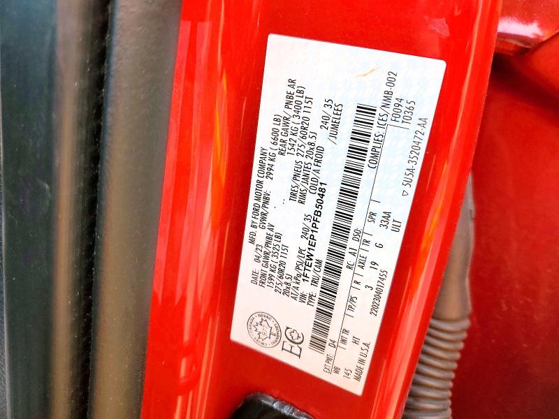 2023 Ford F150 მანქანა იყიდება აუქციონზე, vin: 1FTEW1EP1PFB50481, აუქციონის ნომერი: 55898076
