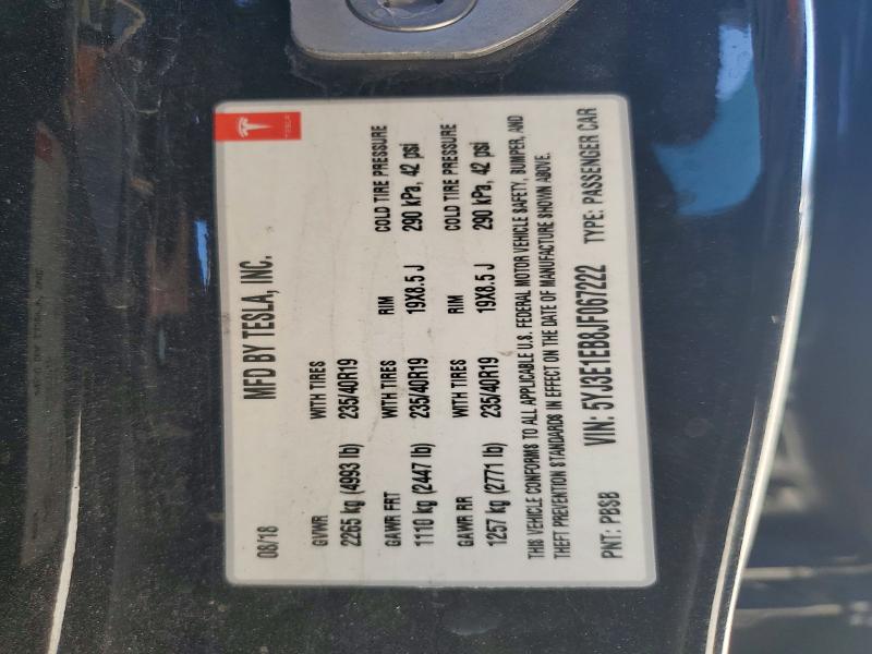 Aukcja sprzedaży 2018 Tesla Model 3, vin: 5YJ3E1EB8JF067222, numer aukcji: 57884216