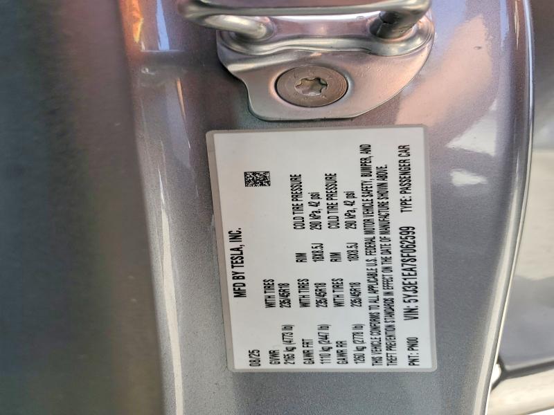 56736046 :رقم المزاد ، 5YJ3E1EA7SF062599 vin ، 2025 Tesla Model 3 مزاد بيع
