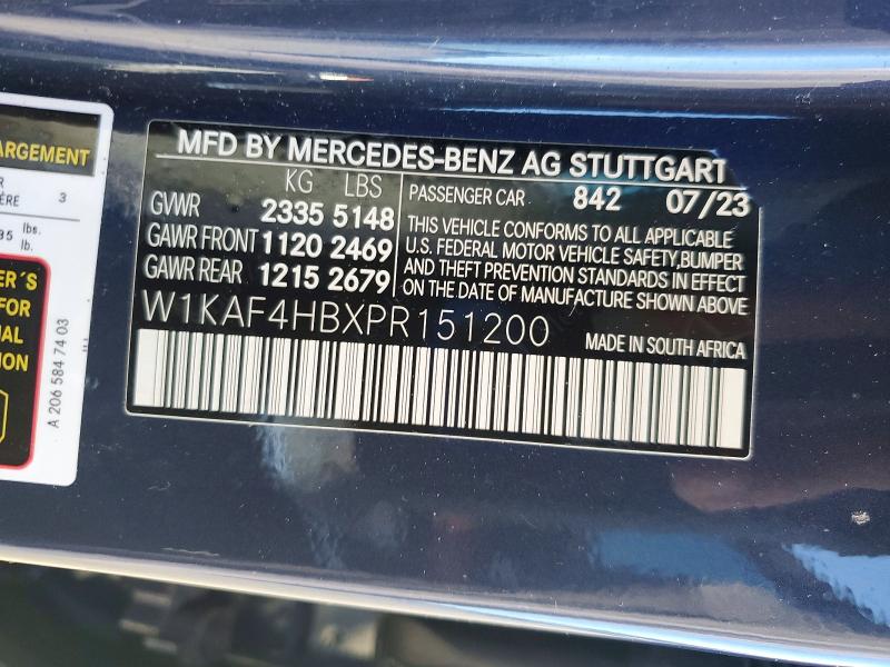 Aukcja sprzedaży 2023 Mercedes-benz C, vin: W1KAF4HBXPR151200, numer aukcji: 55821966