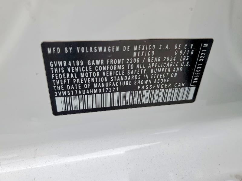 Продажа на аукционе авто 2017 Volkswagen Gti, vin: 3VW5T7AU4HM017221, номер лота: 85612025