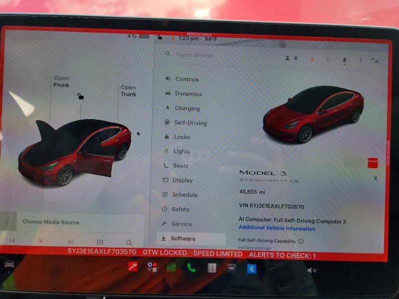 56491826 :رقم المزاد ، 5YJ3E1EAXLF703570 vin ، 2020 Tesla Model 3 مزاد بيع