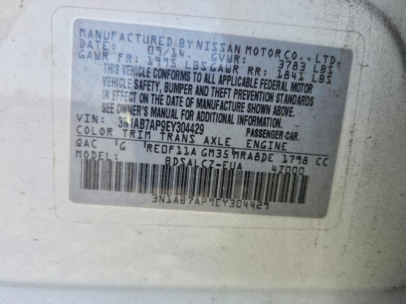 56489746 :رقم المزاد ، 3N1AB7AP9EY304429 vin ، 2014 Nissan Sentra مزاد بيع