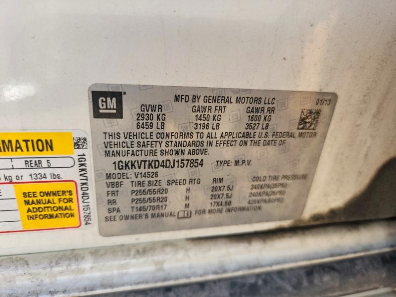 2013 Gmc Acadia მანქანა იყიდება აუქციონზე, vin: 1GKKVTKD4DJ157854, აუქციონის ნომერი: 57541966