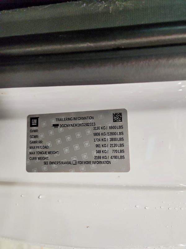 Aukcja sprzedaży 2019 Chevrolet Silverado, vin: 3GCNYAEH1KG282313, numer aukcji: 55509986