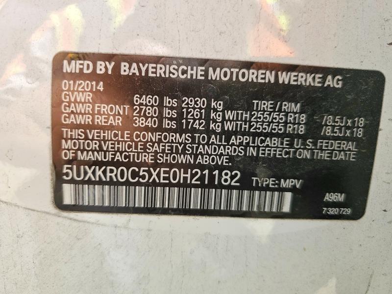 55588326 :رقم المزاد ، 5UXKR0C5XE0H21182 vin ، 2014 Bmw X5 مزاد بيع