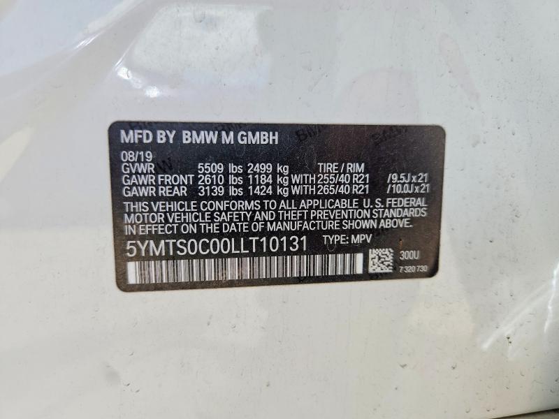 Продажа на аукционе авто 2020 Bmw X3, vin: 5YMTS0C00LLT10131, номер лота: 58467026