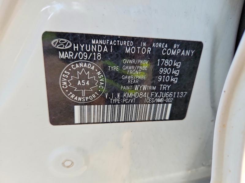 Auction sale of the 2018 Hyundai Elantra, vin: KMHD84LFXJU661137, lot number: 56650146
