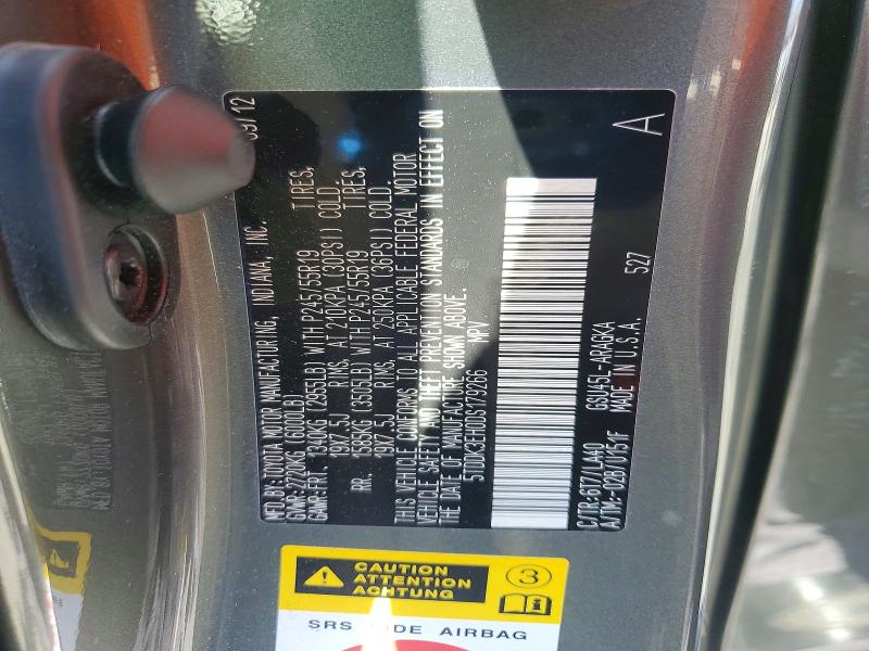 Aukcja sprzedaży 2013 Toyota Highlander, vin: 5TDDK3EH0DS179266, numer aukcji: 55950606