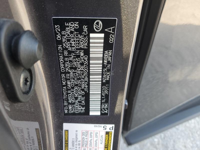 55819556 :رقم المزاد ، JTHP9JBH7R2073640 vin ، 2024 Lexus Ux 250h مزاد بيع
