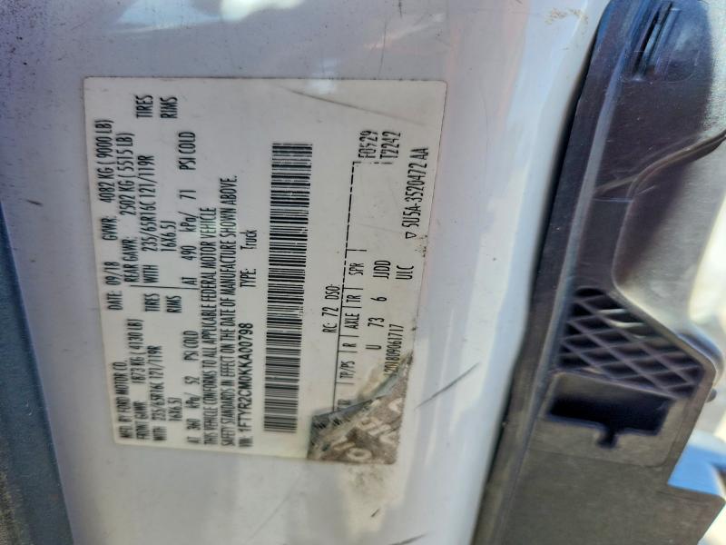 2019 Ford Transit მანქანა იყიდება აუქციონზე, vin: 1FTYR2CM0KKA00798, აუქციონის ნომერი: 57361106