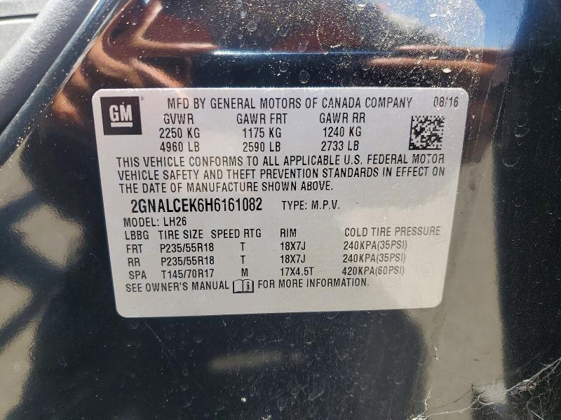 Aukcja sprzedaży 2017 Chevrolet Equinox, vin: 2GNALCEK6H6161082, numer aukcji: 58607806
