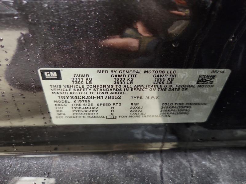 Auction sale of the 2015 Cadillac Escalade, vin: 1GYS4CKJ3FR178052, lot number: 58616416