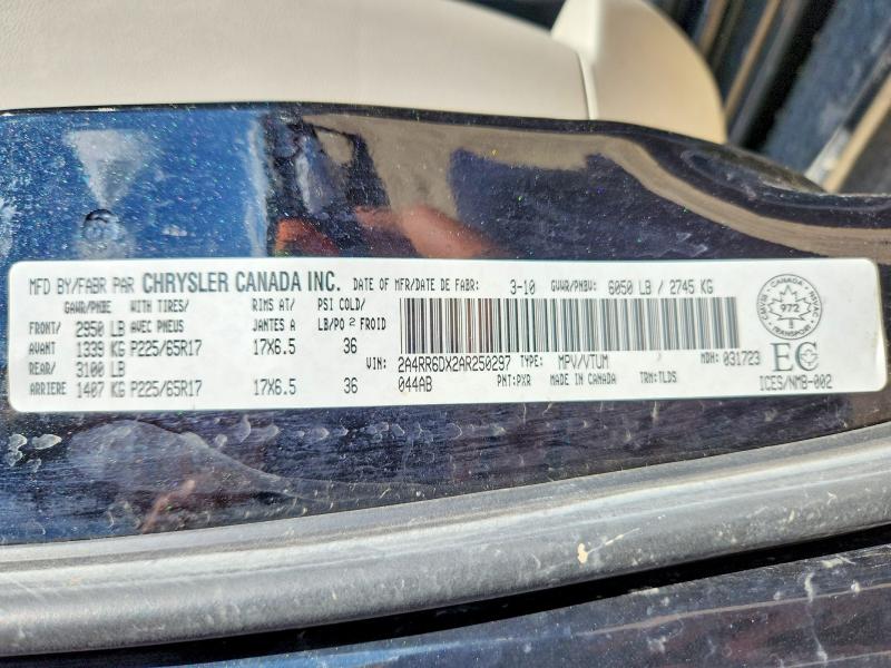 Aukcja sprzedaży 2010 Chrysler Town & Country, vin: 2A4RR6DX2AR250297, numer aukcji: 58783816