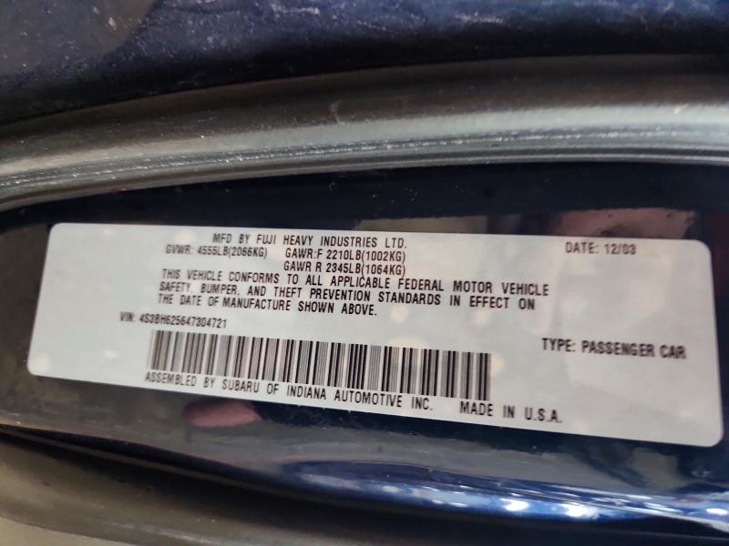 Продажа на аукционе авто 2004 Subaru Legacy, vin: 4S3BH625647304721, номер лота: 58975896