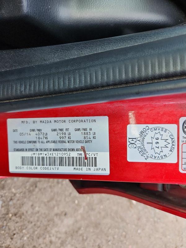 Aukcja sprzedaży 2014 Mazda 3, vin: JM1BM1W3XE1210952, numer aukcji: 56801706