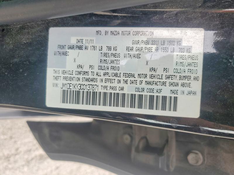59133866 :رقم المزاد ، JM1DE1KY3C0137871 vin ، 2012 Mazda Mazda2 مزاد بيع