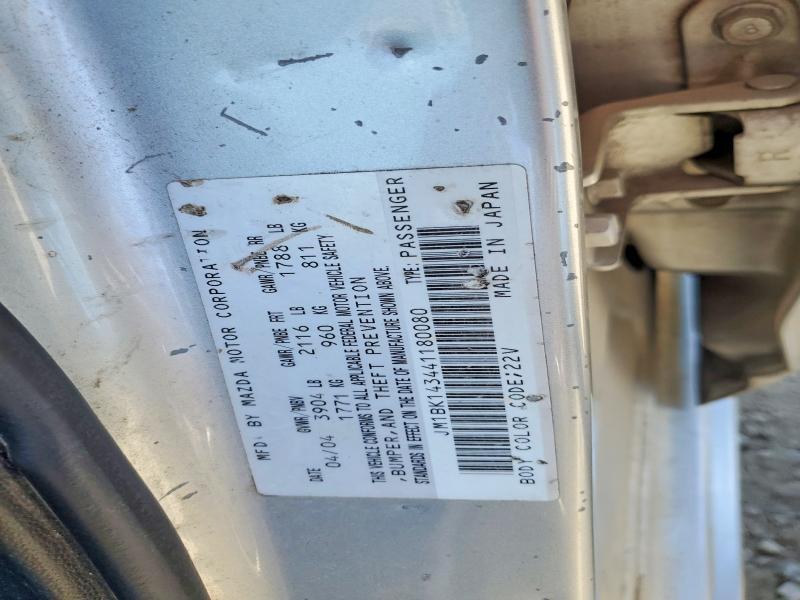 Auction sale of the 2004 Mazda 3, vin: JM1BK143441180080, lot number: 58081486