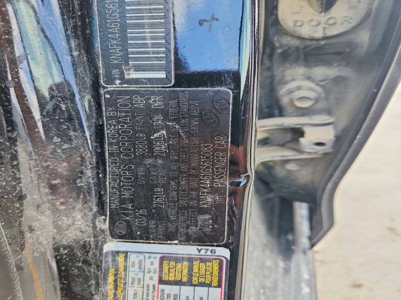56617206 :رقم المزاد ، KNAFK4A61G5615083 vin ، 2016 Kia Forte مزاد بيع