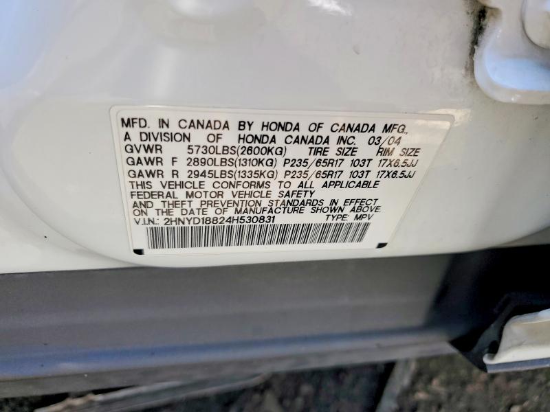 Aukcja sprzedaży 2004 Acura Mdx, vin: 2HNYD18824H530831, numer aukcji: 58017996