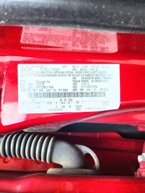 2014 Ford Focus მანქანა იყიდება აუქციონზე, vin: 1FADP3F28EL136069, აუქციონის ნომერი: 54117426