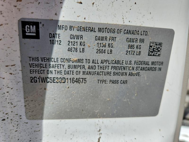 Aukcja sprzedaży 2013 Chevrolet Impala, vin: 2G1WC5E30D1164675, numer aukcji: 57697836
