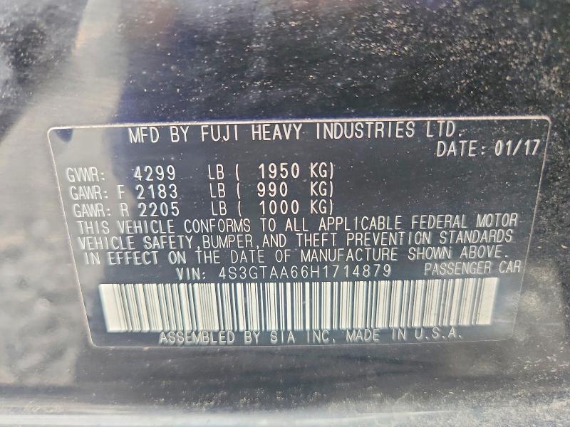 Продажа на аукционе авто 2017 Subaru Impreza, vin: 4S3GTAA66H1714879, номер лота: 56523916
