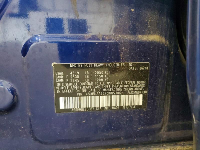 Продажа на аукционе авто 2015 Subaru Legacy, vin: 4S3BNAA63F3005106, номер лота: 58840296