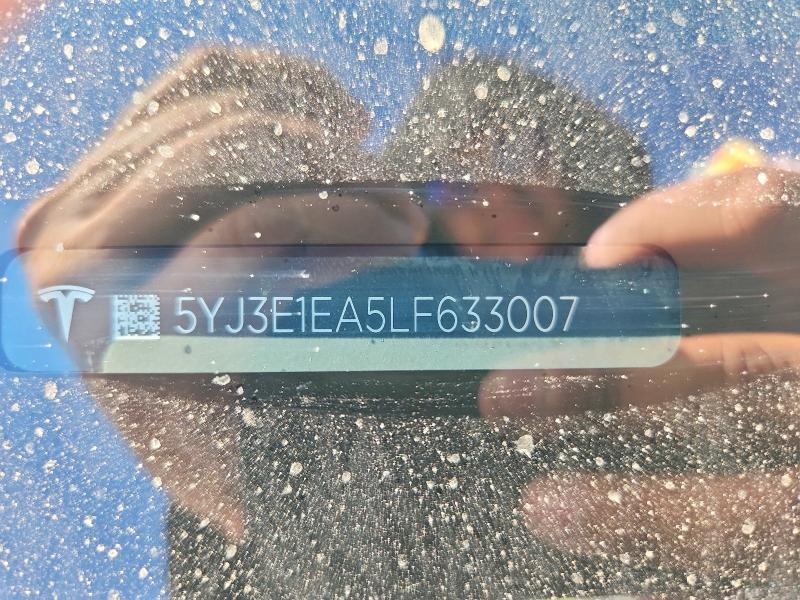 Продажа на аукционе авто 2020 Tesla Model 3, vin: 5YJ3E1EA5LF633007, номер лота: 55970106