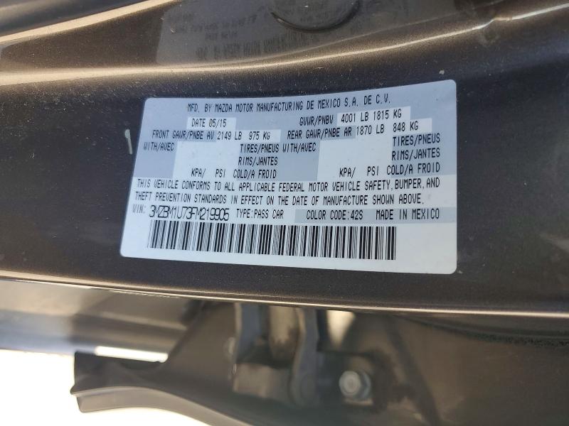 Продажа на аукционе авто 2015 Mazda 3, vin: 3MZBM1U73FM219905, номер лота: 57180906