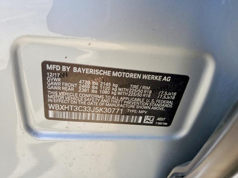 2018 Bmw X1 მანქანა იყიდება აუქციონზე, vin: WBXHT3C33J5K30771, აუქციონის ნომერი: 55782626