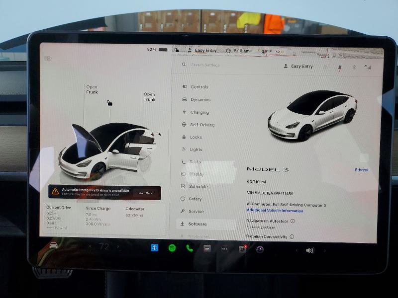 2023 Tesla Model 3 მანქანა იყიდება აუქციონზე, vin: 5YJ3E1EA7PF411459, აუქციონის ნომერი: 57154186
