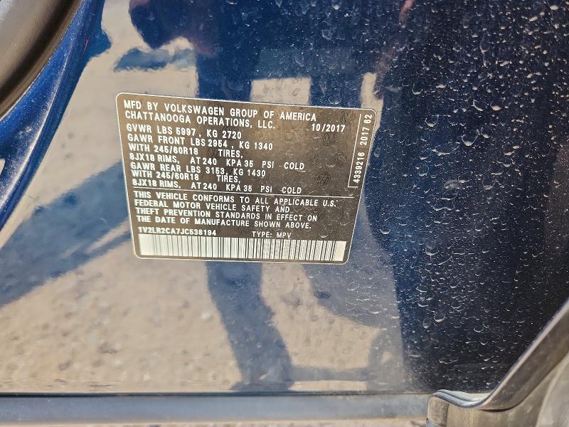 Aukcja sprzedaży 2018 Volkswagen Atlas, vin: 1V2LR2CA7JC538194, numer aukcji: 55612266