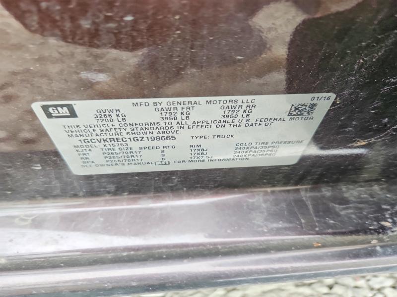 2016 Chevrolet Silverado მანქანა იყიდება აუქციონზე, vin: 1GCVKREC1GZ198665, აუქციონის ნომერი: 58408336