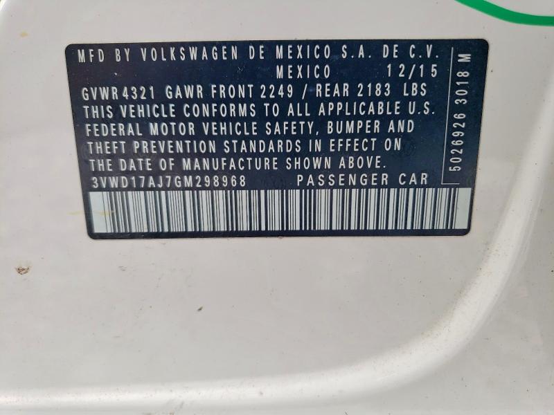 56256686 :رقم المزاد ، 3VWD17AJ7GM298968 vin ، 2016 Volkswagen Jetta مزاد بيع