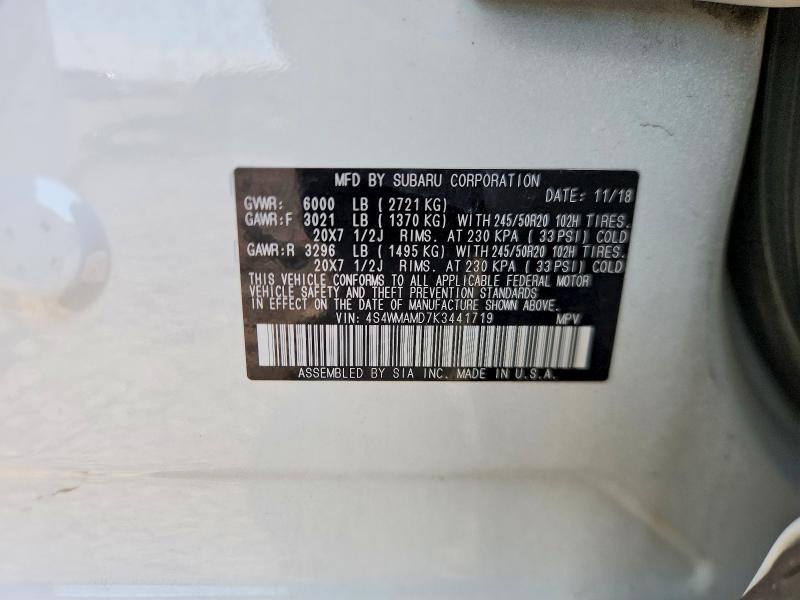 Продажа на аукционе авто 2019 Subaru Ascent, vin: 4S4WMAMD7K3441719, номер лота: 57755766