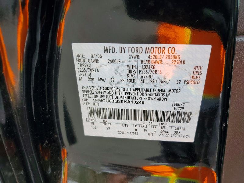 56809236 :رقم المزاد ، 1FMCU03G39KA13249 vin ، 2009 Ford Escape مزاد بيع