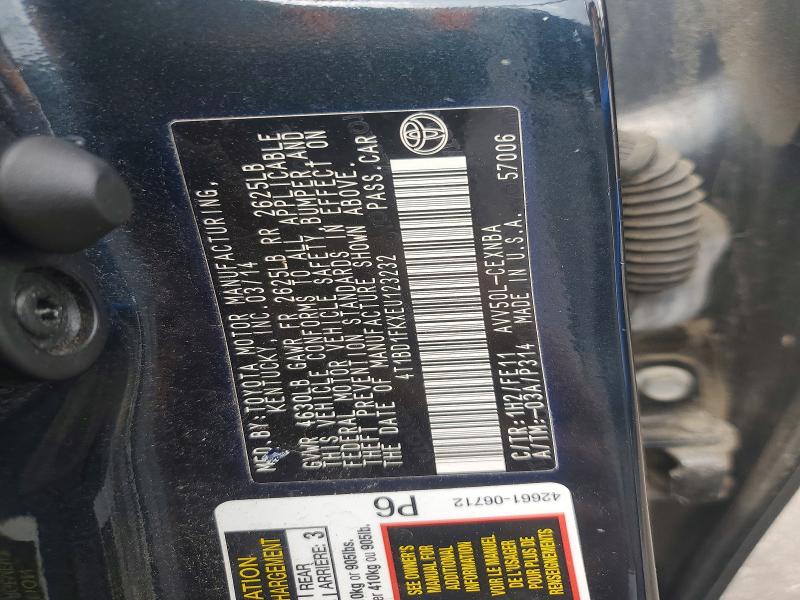 57175156 :رقم المزاد ، 4T1BD1FKXEU123232 vin ، 2014 Toyota Camry Hybrid مزاد بيع