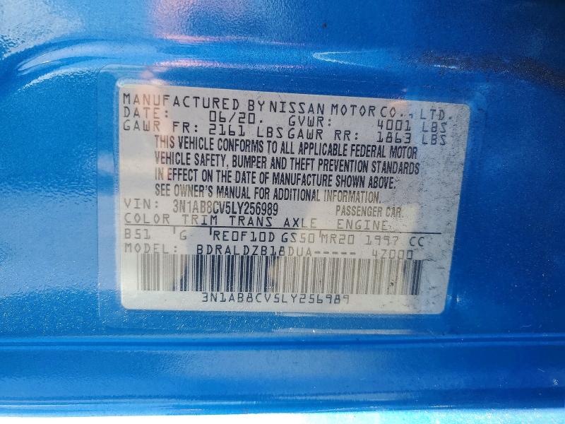 57326836 :رقم المزاد ، 3N1AB8CV5LY256989 vin ، 2020 Nissan Sentra مزاد بيع